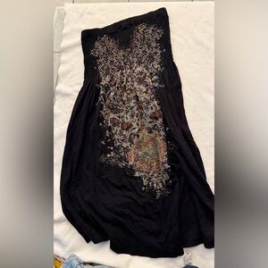 Floral Print Black Dress